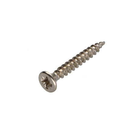 1 x VBA Vis bois agglo Tête fraisée Pozi N°2 4X30 Filetage total Acier nickelé
