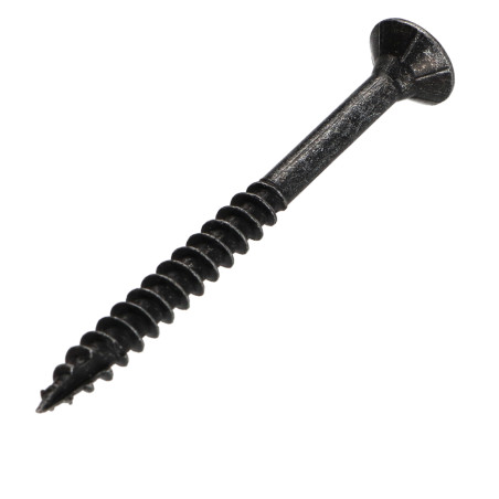 1 x Vis bois TEKOR Tête fraisée Cranté 6X70 Filetée sur 42 TORX T30 Acier zingué noir Pointe antifendage type 17