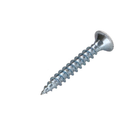 1 x VBA Vis bois agglo Tête fraisée Pozi N°2 4X30 Filetage total Acier zingué Laqué blanc RAL9016 blanc signalisation