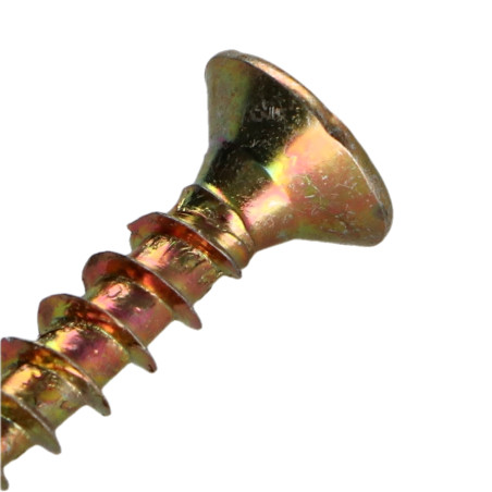 1 x VBA Vis bois agglo Tête fraisée Pozi N°2 3.5X12 Filetage total Bichromaté