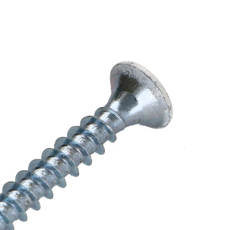 1 x VBA Vis bois agglo Tête fraisée Pozi N°2 4X30 Filetage total Acier zingué Laqué blanc RAL9016 blanc signalisation