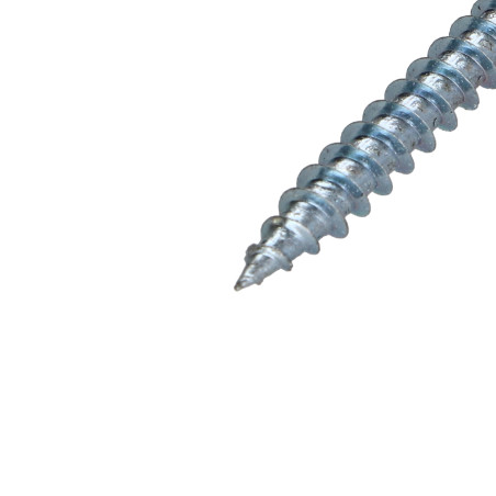 1 x VBA Vis bois agglo Tête fraisée Pozi N°2 4X30 Filetage total Acier zingué Laqué blanc RAL9016 blanc signalisation