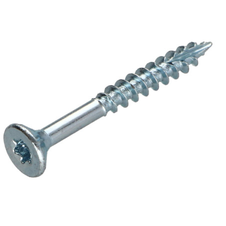 1 x Vis bois TEKOR Tête fraisée Cranté 5X45 Filetée sur 27 TORX T25 Acier zingué Pointe antifendage type 17
