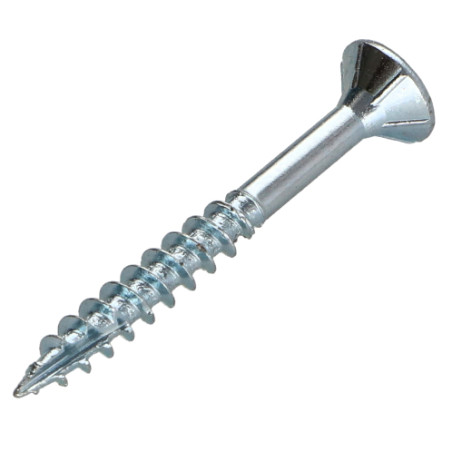 1 x Vis bois TEKOR Tête fraisée Cranté 5X45 Filetée sur 27 TORX T25 Acier zingué Pointe antifendage type 17