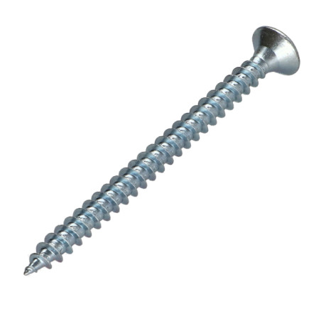 1 x VBA Vis bois agglo Tête fraisée Pozi N°2 4.5X55 Filetage total Acier zingué