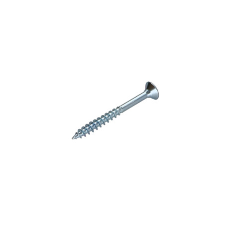 1 x VBA Vis bois agglo Tête fraisée Pozi N°2 3.5X45 Filetage partiel Acier zingué