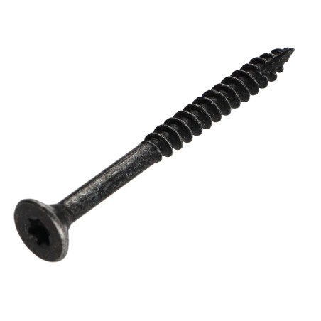 1 x VBA Vis bois agglo Tête fraisée TORX T25 5X60 Filetée sur 36 Acier zingué noir