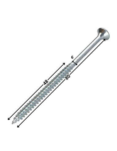 1 x Vis bois TEKOR Tête fraisée Cranté 6X80...