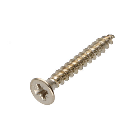 1 x VBA Vis bois agglo Tête fraisée Pozi N°2 5X30 Filetage total Acier nickelé