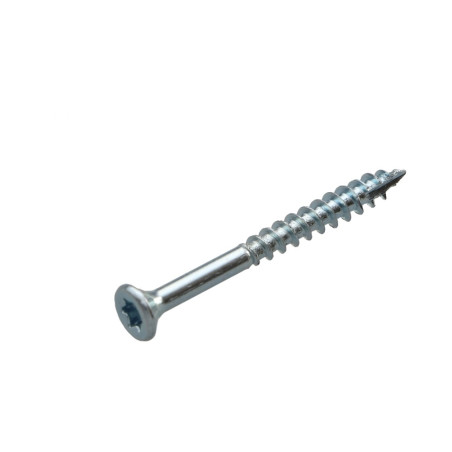 1 x Vis bois TEKOR Tête fraisée Cranté 4X40 Filetée sur 24 TORX T20 Diamètre de tête: 7 Acier zingué Pointe