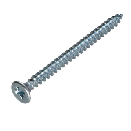 1 x VBA Vis bois agglo Tête fraisée Pozi N°2 5X55 Filetage total Acier zingué