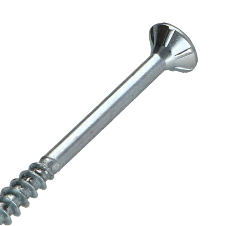 1 x Vis bois TEKOR Tête fraisée Cranté 4.5X70 Filetée sur 42 TORX T25 Acier zingué Pointe antifendage type 17
