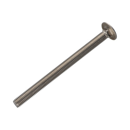 1 x Vis métaux tête ronde collet carré Inox A4 M10X140 Filetage total