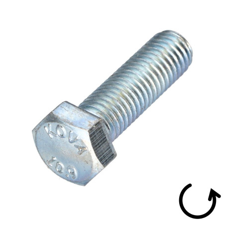 1 x Vis métaux Tête hexagonale TH Pas Gauche M7X50 Classe 10.9 acier geomet