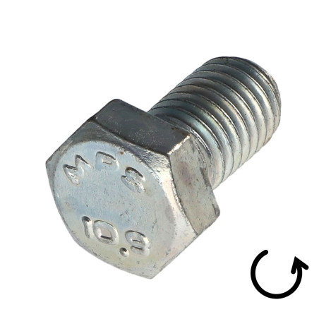1 x Vis métaux Tête hexagonale TH Pas Gauche M4X10 Classe 10.9 acier geomet