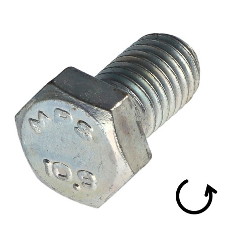 1 x Vis métaux Tête hexagonale TH Pas Gauche M7X16 Classe 10.9 acier geomet