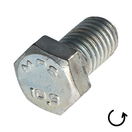 1 x Vis métaux Tête hexagonale TH Pas Gauche M6X10 Classe 10.9 acier geomet