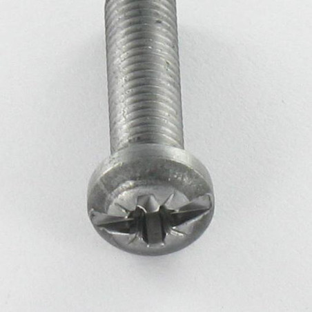 1 x Vis métaux Tête cylindrique TC POZI et fendu M5X20 Acier brut