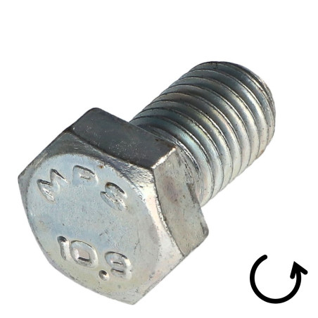 1 x Vis métaux Tête hexagonale TH Pas Gauche M10X16 Classe 10.9 acier geomet