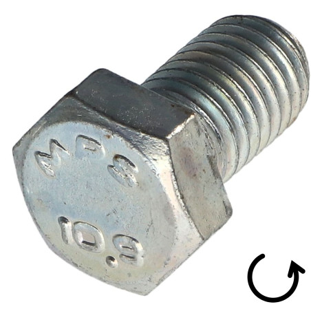 1 x Vis métaux Tête hexagonale TH Pas Gauche M10X20 Classe 10.9 acier geomet