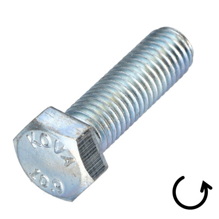 1 x Vis métaux Tête hexagonale TH Pas Gauche M4X30 Classe 10.9 acier geomet