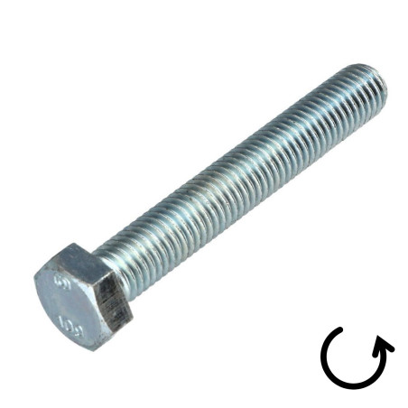 1 x Vis métaux Tête hexagonale TH Pas Gauche M10X80 Classe 10.9 acier geomet