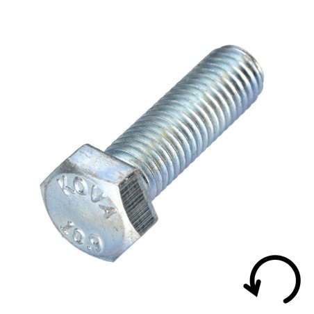 1 x Vis métaux Tête hexagonale TH Pas Gauche M10X40 Classe 10.9 acier geomet