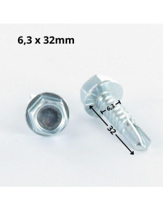 Vis autoperceuse Tête hexagonale TH 6.3X32 Filet tôle... 2