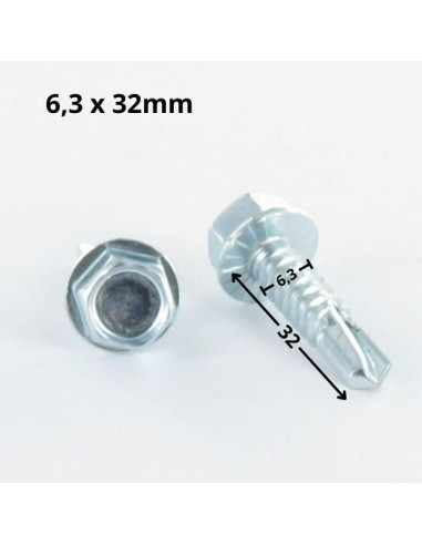 1 x Vis autoperceuse Tête hexagonale TH 6.3X32...