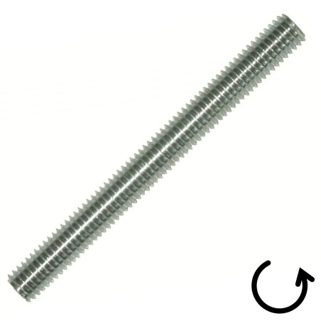 1 x Tige filetée M24 Longueur 1 mètre Pas Gauche Inox A2