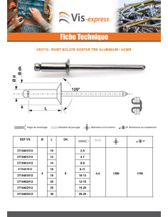 Rivet aveugle éclate GOSTAR Aluminium Tige acier Tête... 2