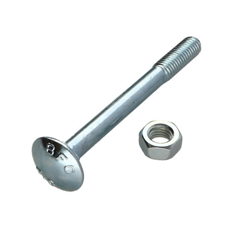 1 x TRCC JAPY tête ronde collet carré M8X80 Filetée sur 22 Filetage partiel Acier zingué