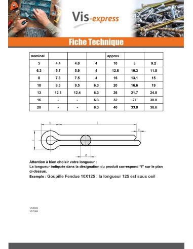1 x Goupille Fendue Bichromaté 3.2X25