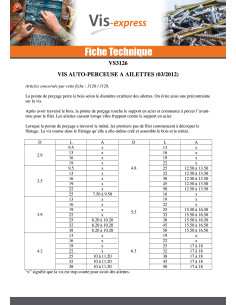 Vis autoperceuse Tête fraisée TORX T30 5.5X38 Crantée et... 2
