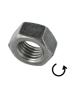 Ecrou hexagonale M27 Pas Gauche Classe 8 Acier brut 2
