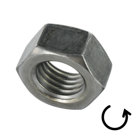 1 x Ecrou hexagonale M24 Pas Gauche Classe 8 Acier brut