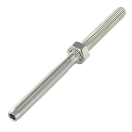 1 x Embout à sertir fileté Pas Gauche Inox A4 Câble 5 Longueur total 130