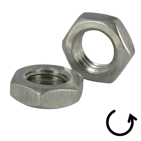 1 x Ecrou hexagonal bas hm/contre Ecrou Pas Gauche M24 Pas fin Pas de 200 Inox A2
