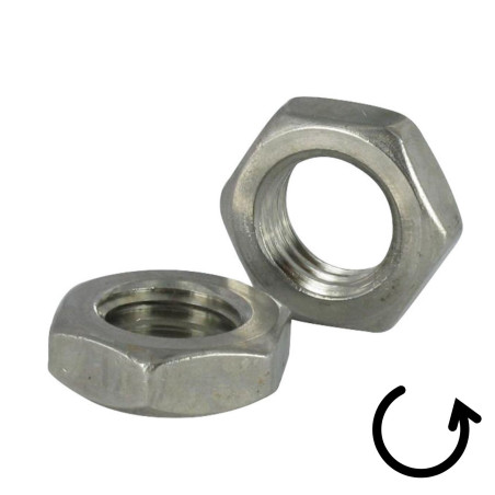 1 x Ecrou hexagonal bas hm/contre Ecrou Pas Gauche M6 Inox A4