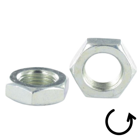 1 x Ecrou hexagonal bas hm/contre Ecrou M16 Pas de 200 Pas Gauche Acier zingué
