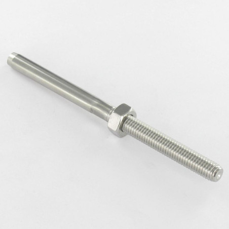 1 x Embout à sertir fileté Pas Droite Inox A4 Câble 4 M8 Longueur total 117
