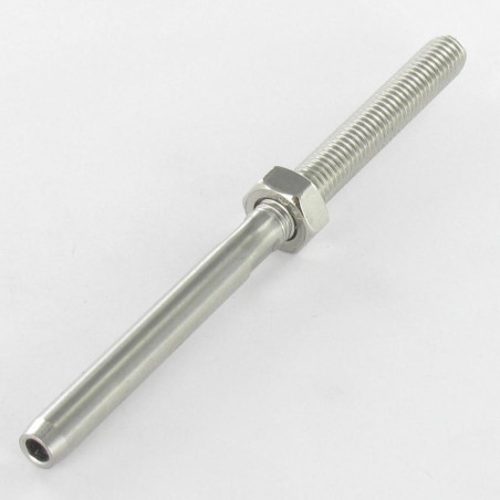 1 x Embout à sertir fileté Pas Droite Inox A4 Câble 4 M8 Longueur total 117
