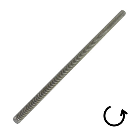 1 x Filet Acier brut M10X295 Pas Gauche