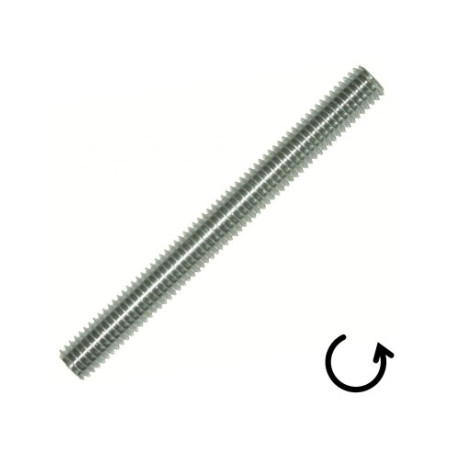 1 x Tige filetée M20 Longueur 1 mètre Pas Gauche Inox A2