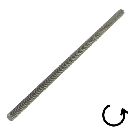 1 x Tige filetée M16 Longueur 1 mètre Pas Gauche Acier brut