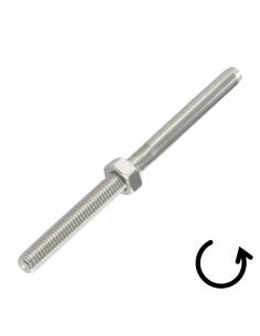 Embout à sertir fileté Pas Gauche Inox A4 Câble 4... 2