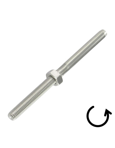1 x Embout à sertir fileté Pas Gauche Inox A4...