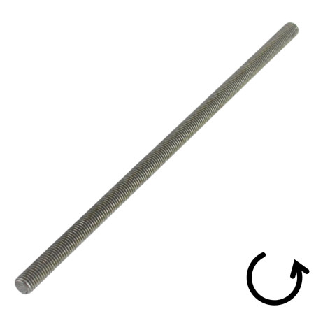 1 x Tige filetée M8 Longueur 1 mètre Pas Gauche Acier brut