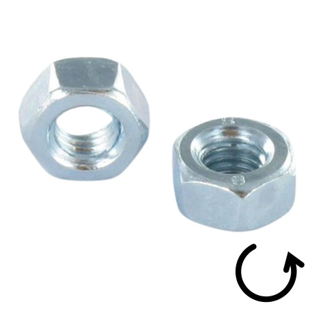 1 x Ecrou hexagonale M22 Pas Gauche Classe 8 Acier zingué