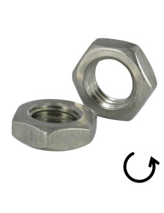 Ecrou hexagonale Pas Gauche M20 Inox A2 2